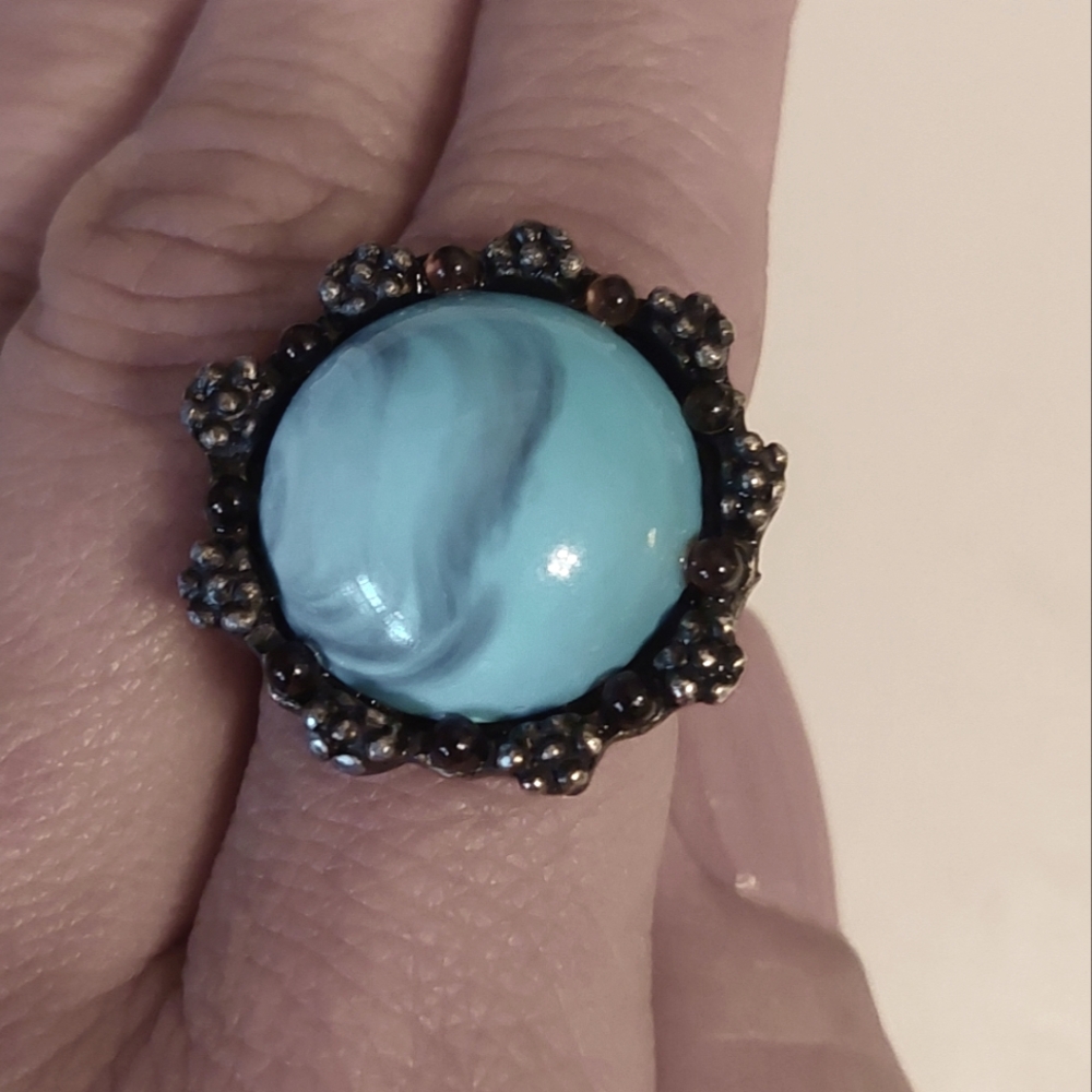Vintage Turquoise Round Ring